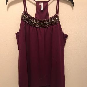 Maroon beaded top- StudioY